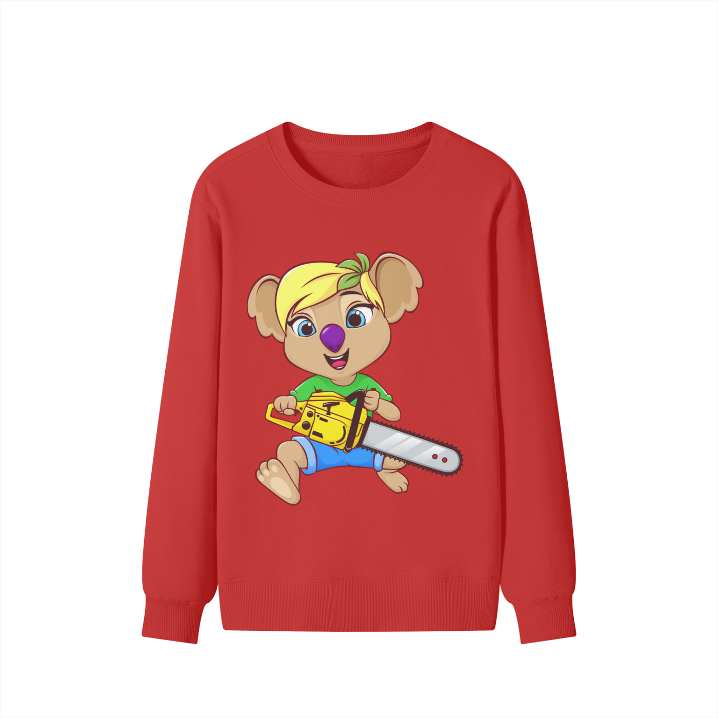 Disney Style Koala Chainsaw Classic Red Sweatshirt