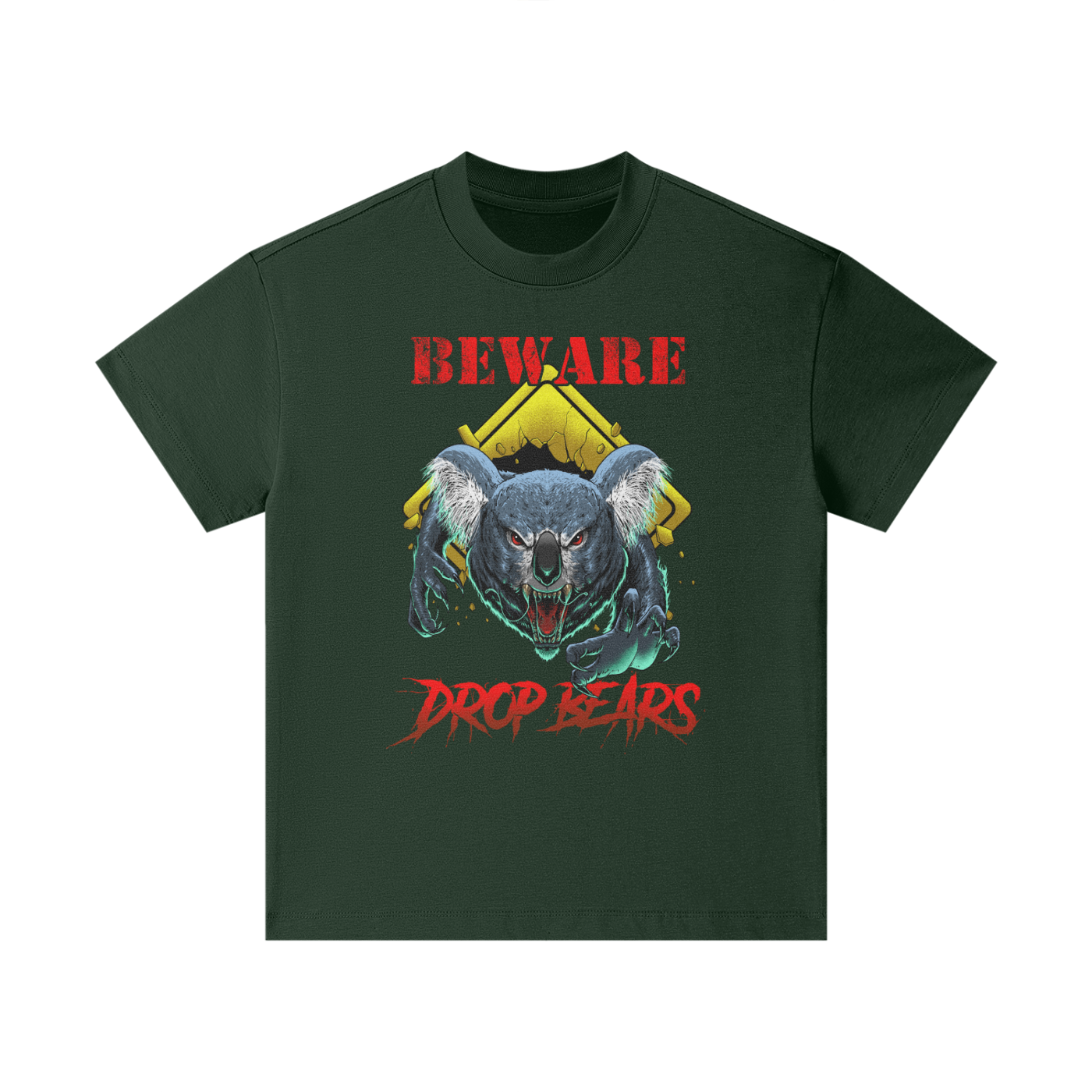 Beware Drop Bear Classic Forest Green Kids' Tee